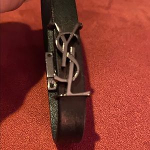 YSL women’s leather monogram/logo bracelet.